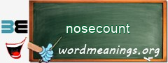 WordMeaning blackboard for nosecount